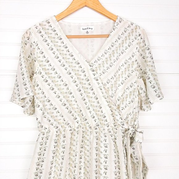 Wren + Ivory Boho Ivory Wrap Front Maternity Dress - Picture 2 of 9